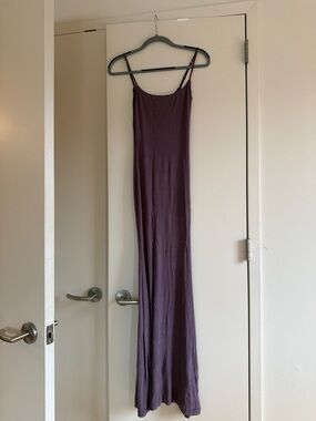 SKIMS Plum Slip Maxi Dress with Spaghetti Straps